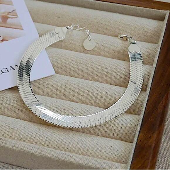 Sterling Silver Herringbone Bracelet - Picture 1 of 3